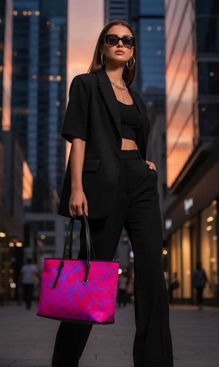 Hot Pink Abstract Tote Bag | Bold Statement Fashion Shopper