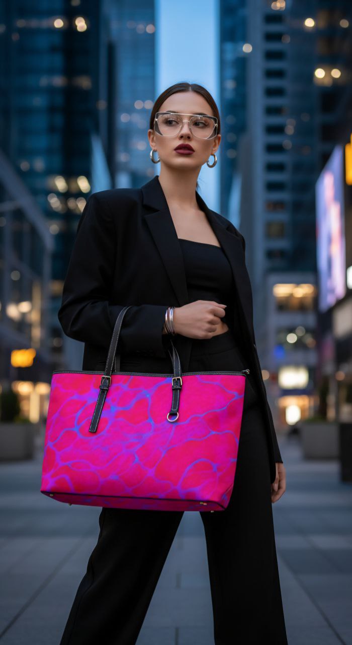 Hot Pink Abstract Tote Bag | Bold Statement Fashion Shopper
