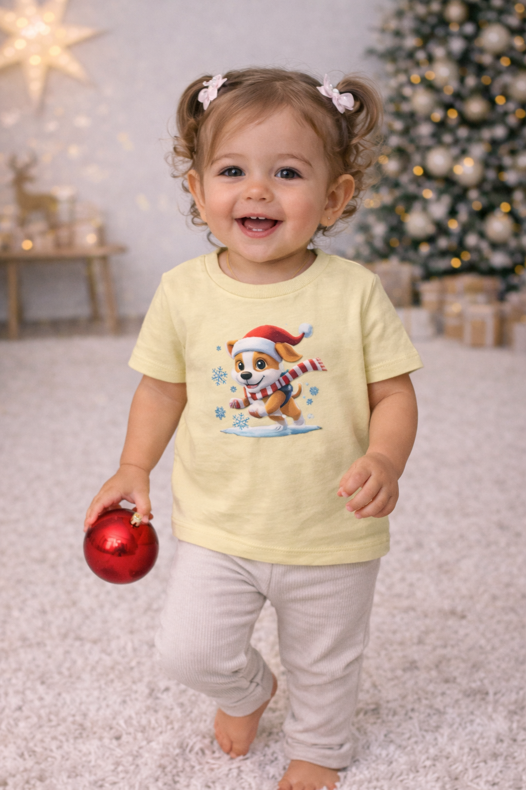 Cute Christmas Dog Shirt for Kids