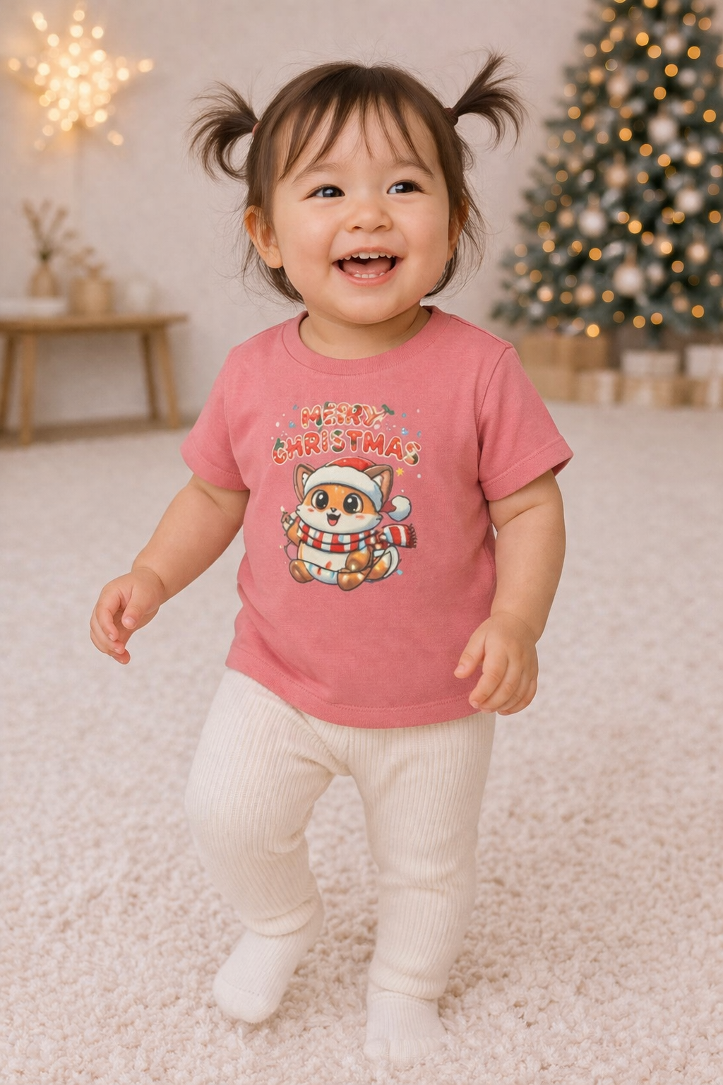 Christmas Squirrel Kids T-Shirt | Cute Woodland Animal Holiday Tee for Toddlers