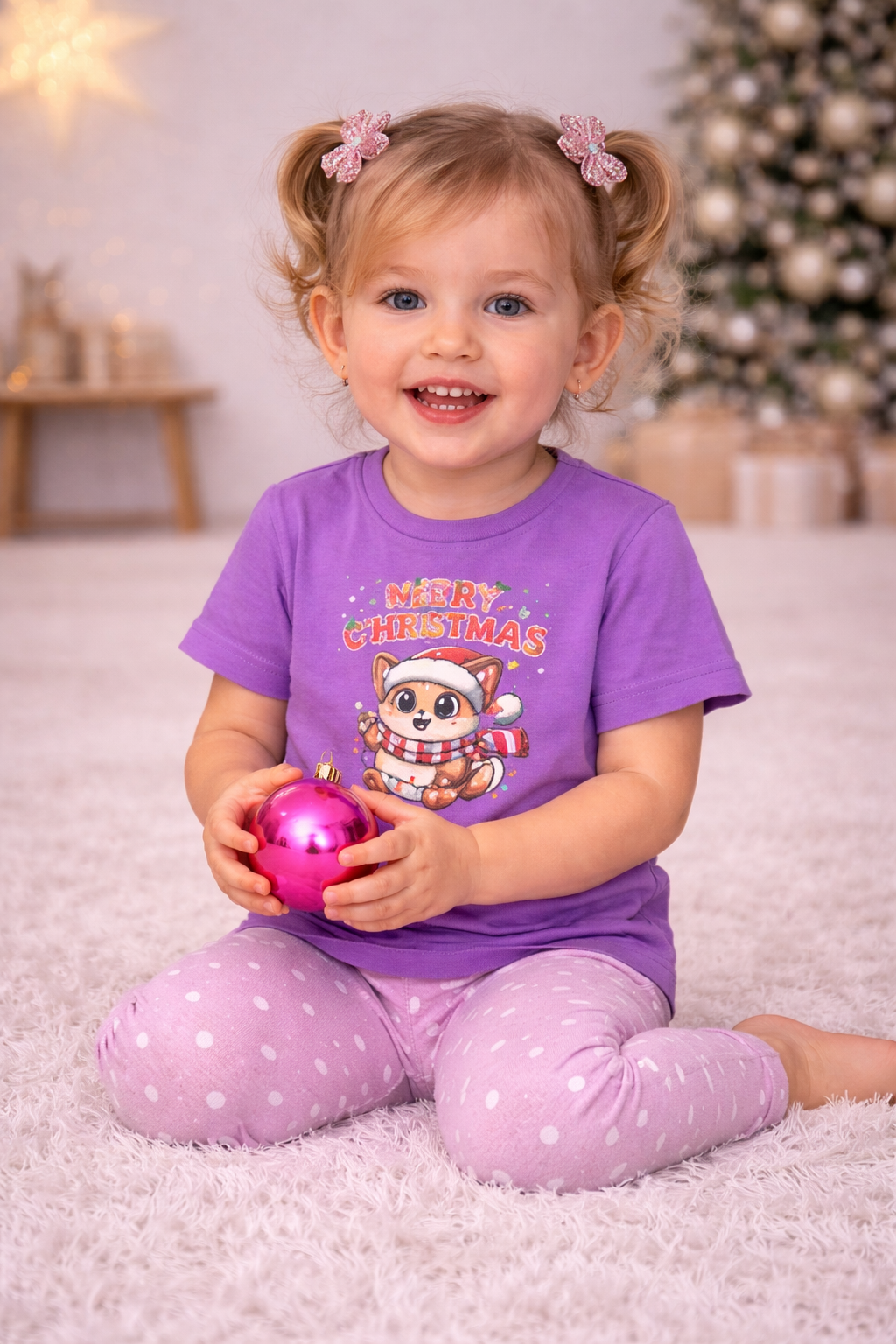 Christmas Squirrel Kids T-Shirt | Cute Woodland Animal Holiday Tee for Toddlers