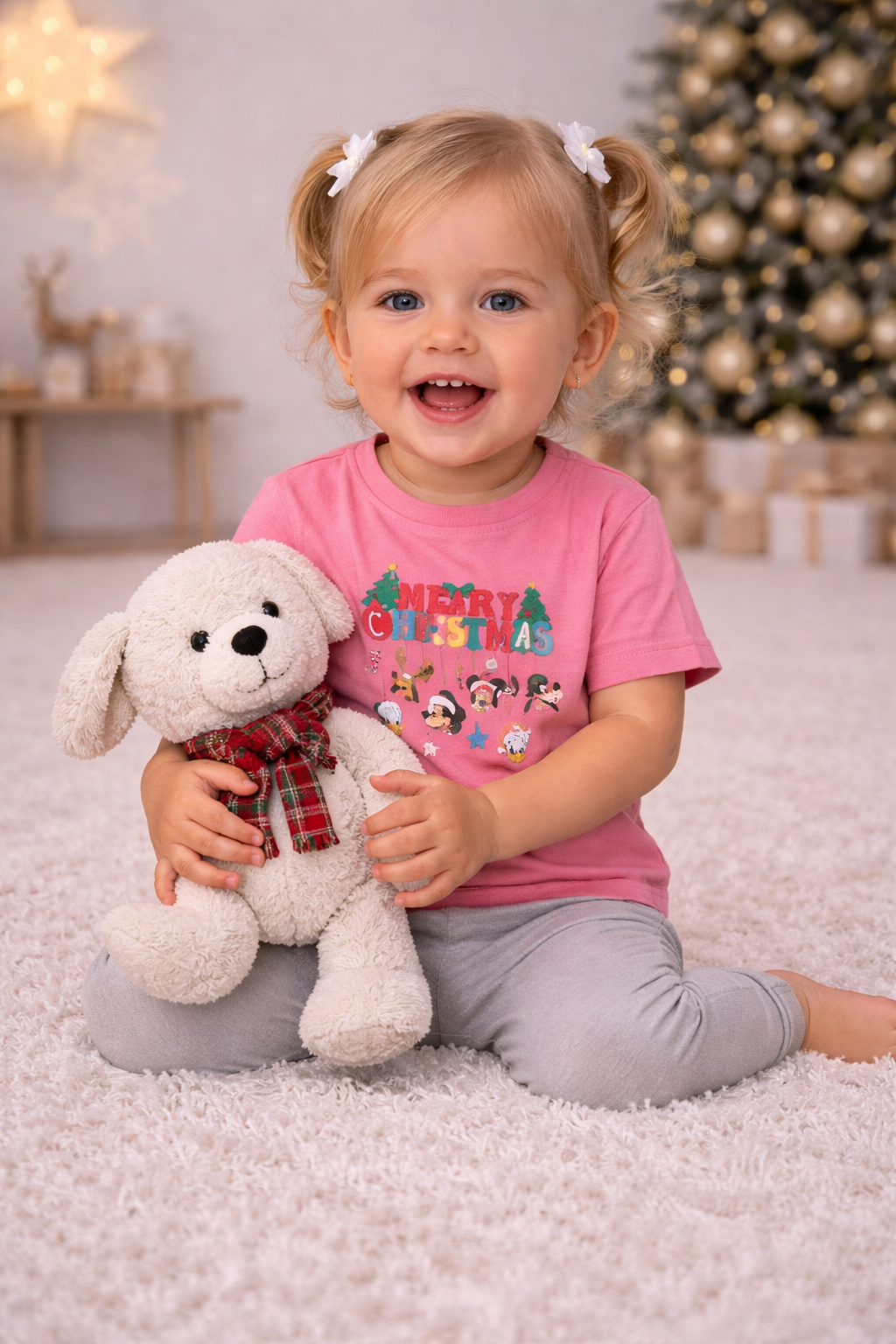Christmas Woodland Animals Kids T-Shirt | Cute Holiday Tee for Toddlers
