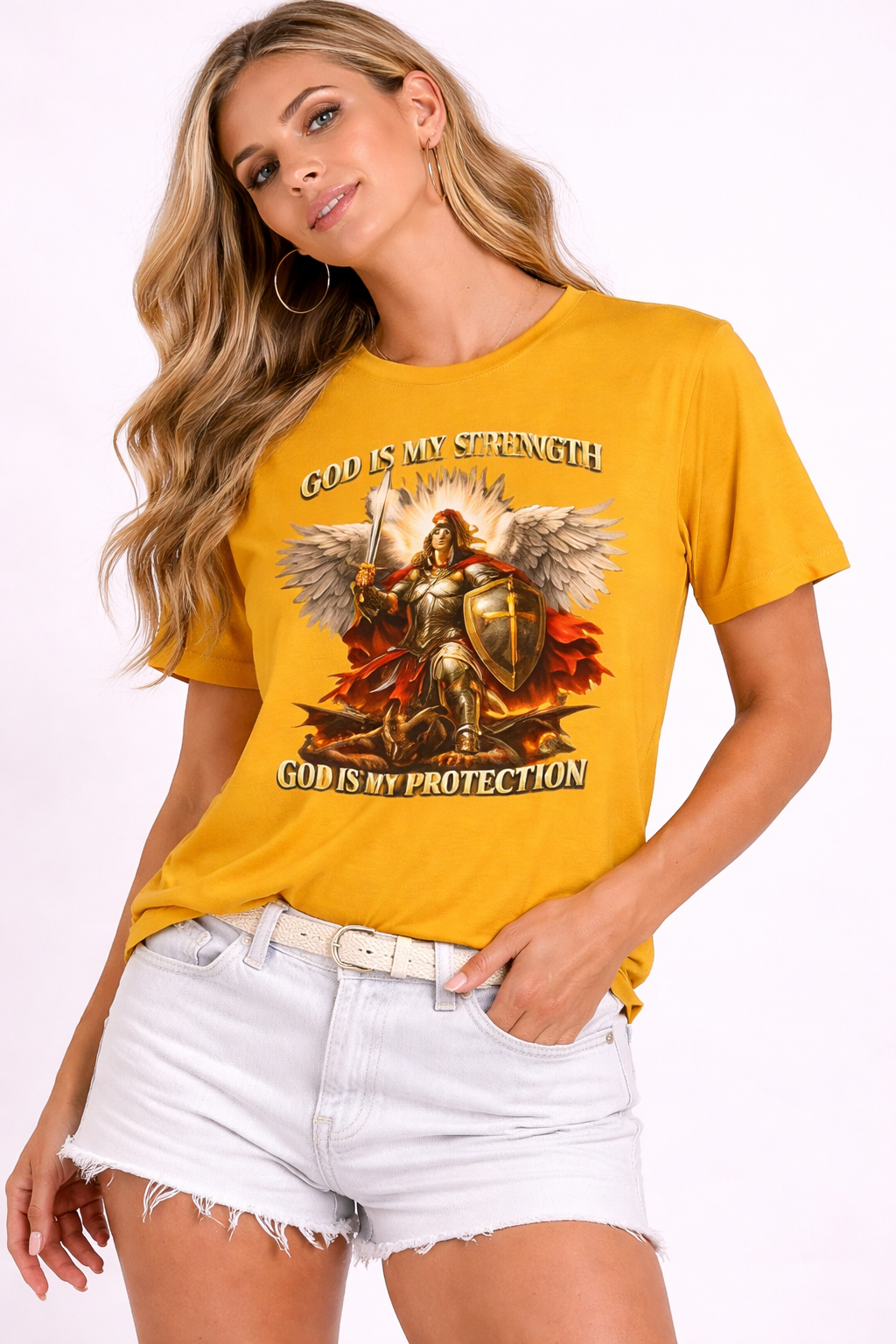 Christian Warrior T-Shirt | God Is My Strength & Protection | Faith Shirt