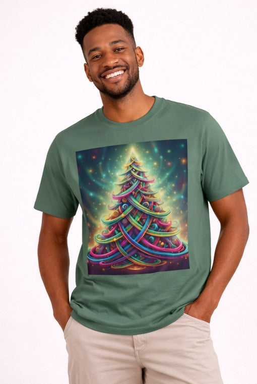 Colorful Christmas Tree T-Shirt | Neon Holiday Graphic Tee