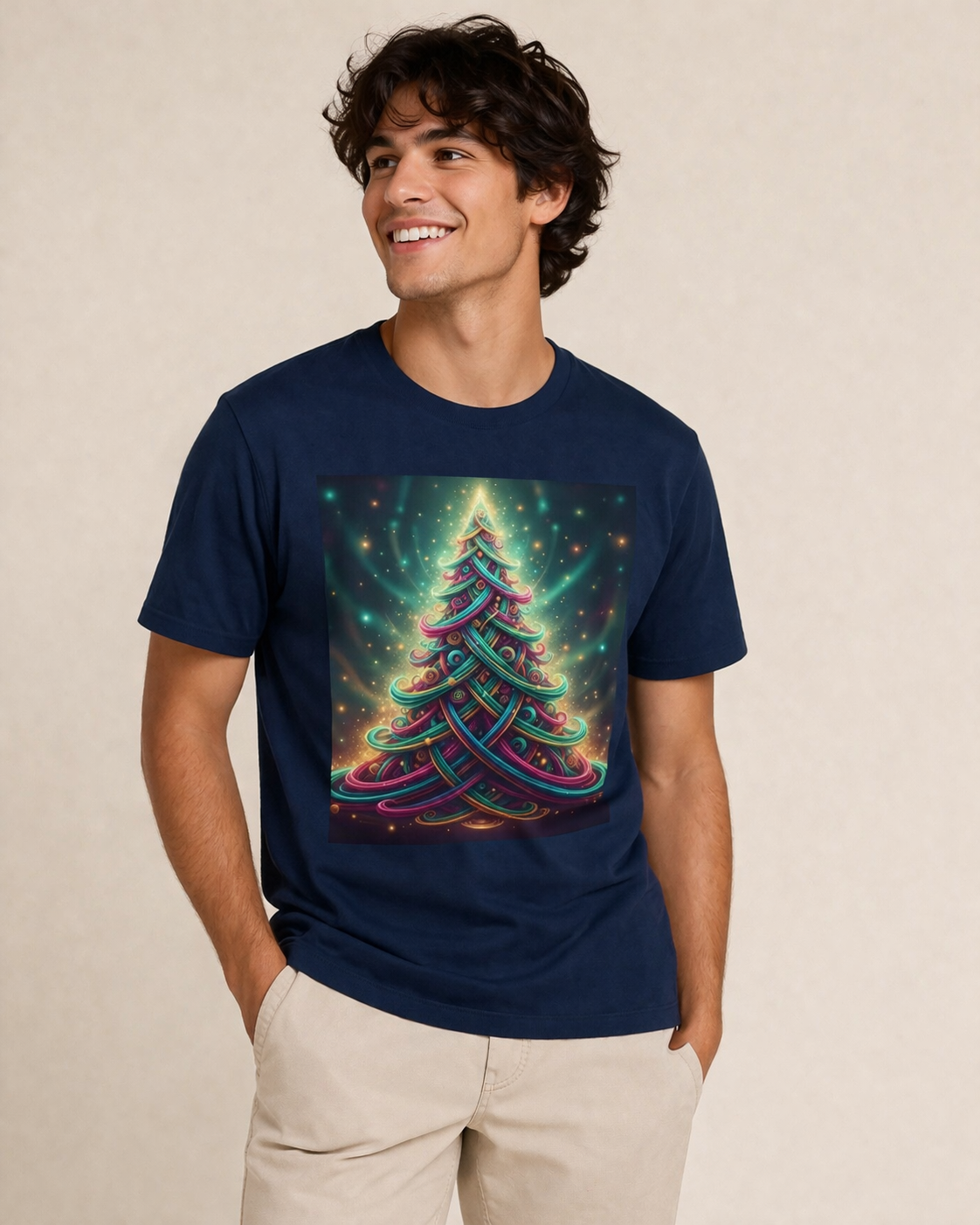 Colorful Christmas Tree T-Shirt | Neon Holiday Graphic Tee