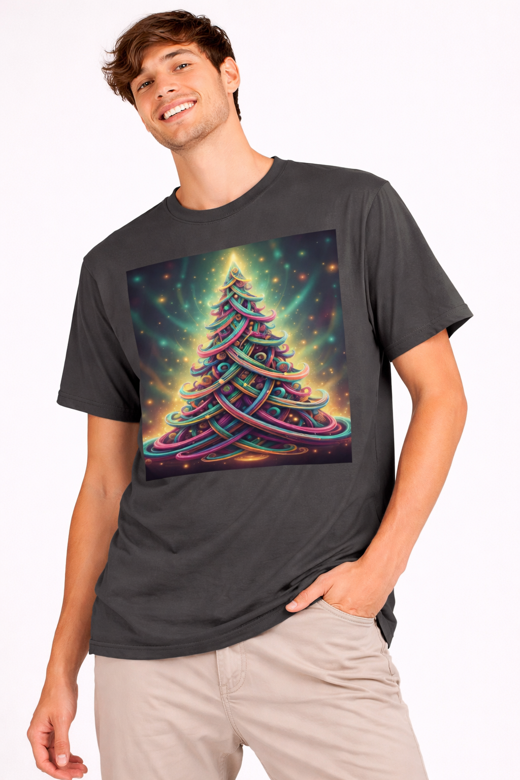 Colorful Christmas Tree T-Shirt | Neon Holiday Graphic Tee