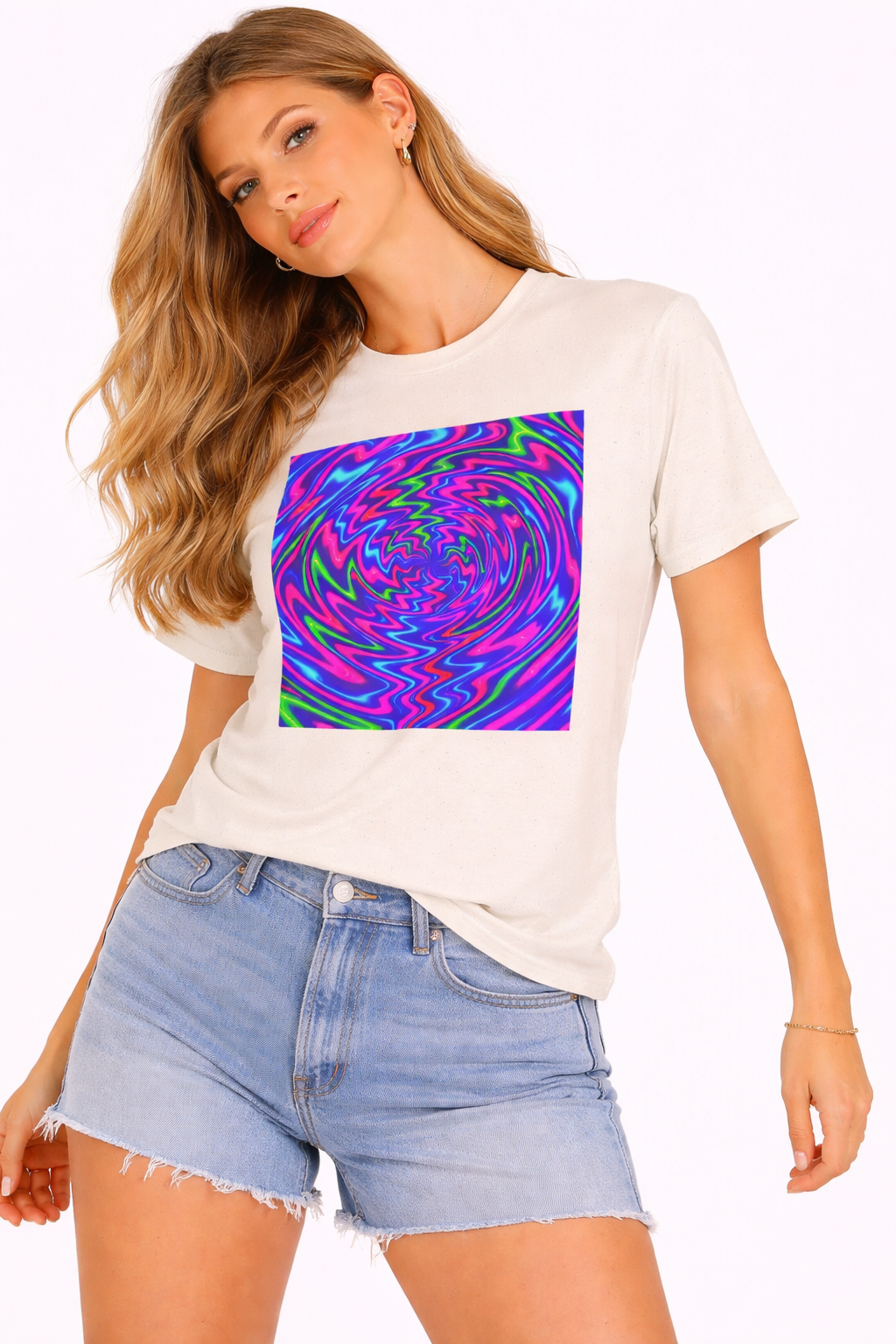 Psychedelic Swirl T-Shirt | Neon Trippy Vortex Tee