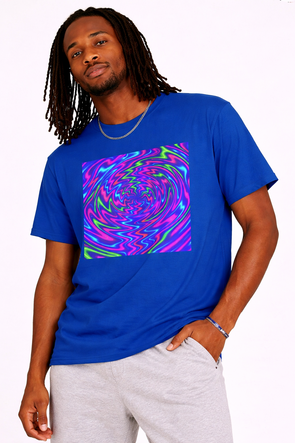Psychedelic Swirl T-Shirt | Neon Trippy Vortex Tee