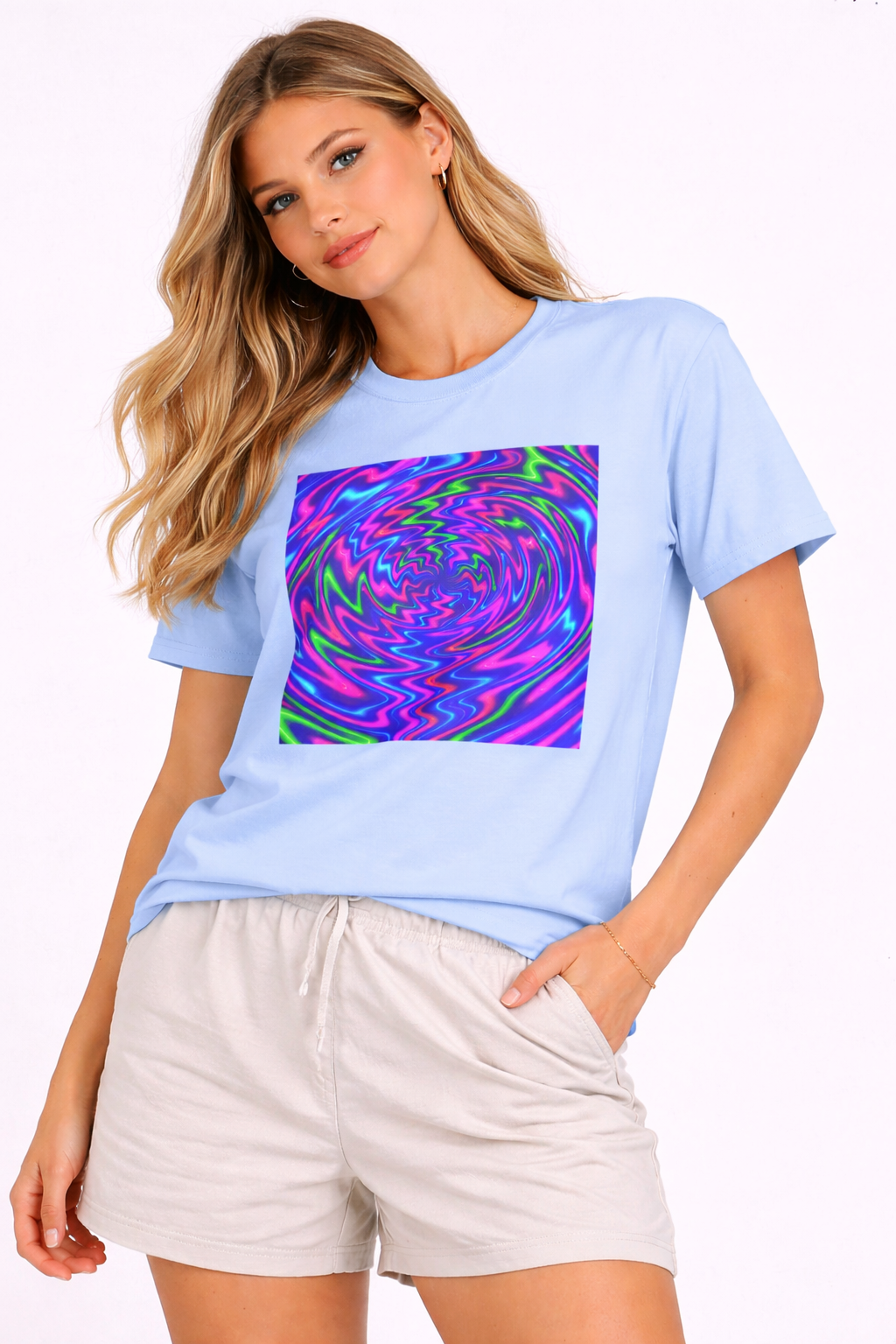 Psychedelic Swirl T-Shirt | Neon Trippy Vortex Tee