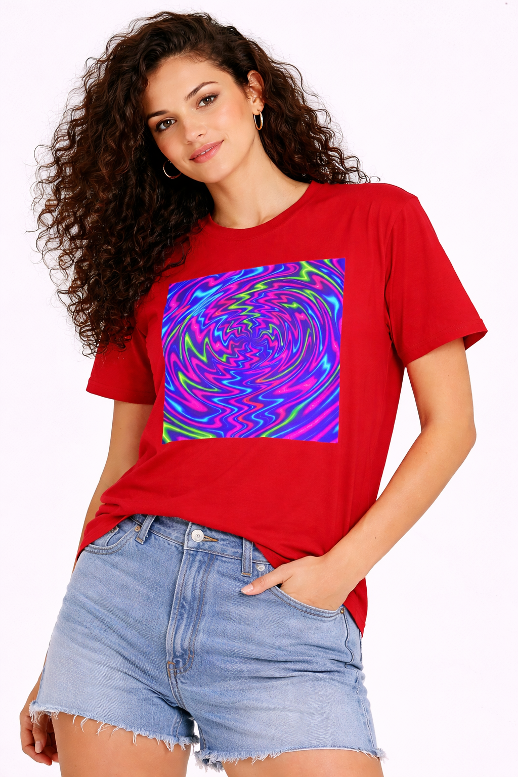 Psychedelic Swirl T-Shirt | Neon Trippy Vortex Tee