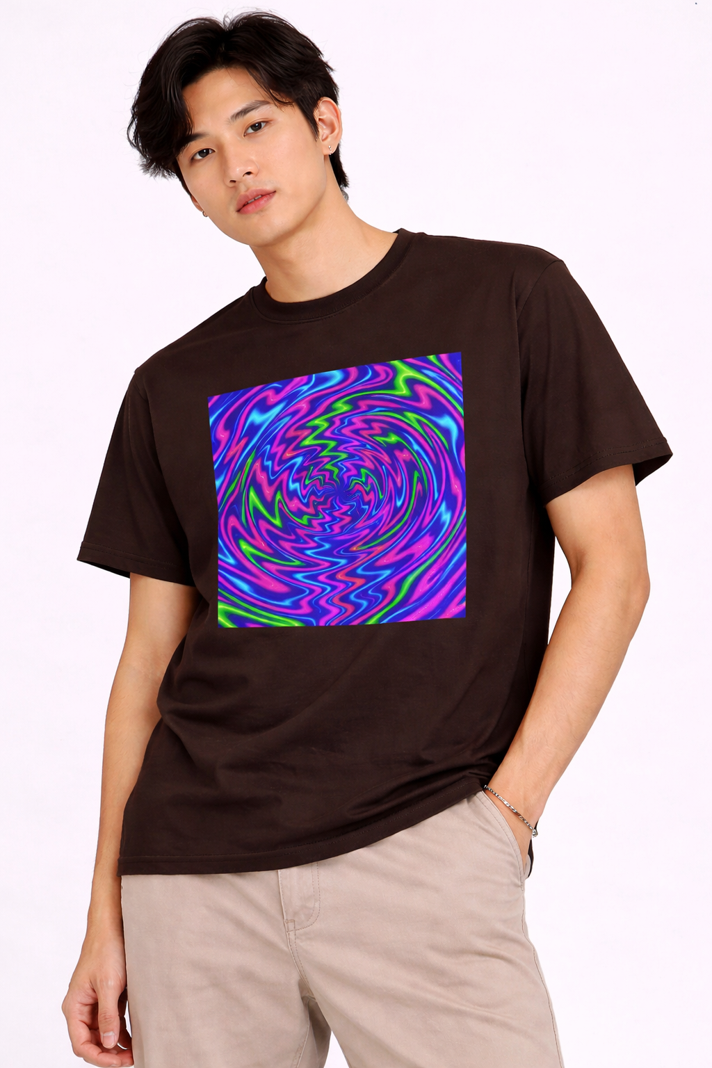 Psychedelic Swirl T-Shirt | Neon Trippy Vortex Tee