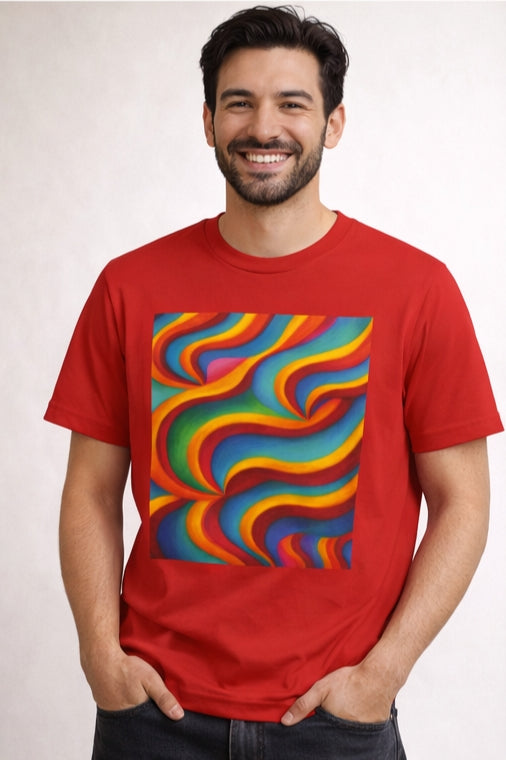 Camiseta Colorido Remolino | Camiseta Vibrante Onda Retro