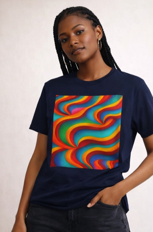 Colorful Swirl T-Shirt | Vibrant Retro Wave Tee