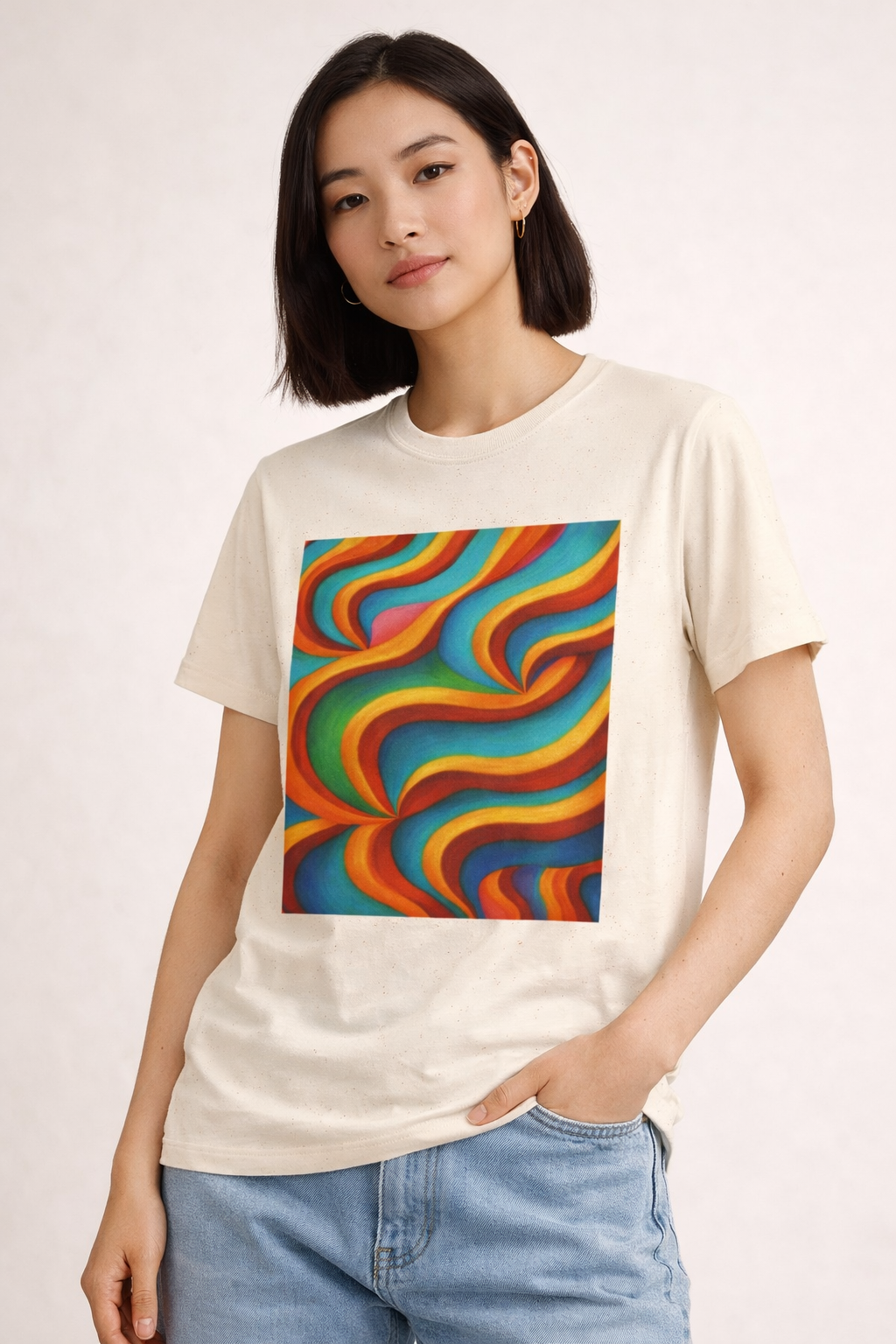 Colorful Swirl T-Shirt | Vibrant Retro Wave Tee