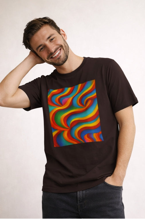 Colorful Swirl T-Shirt | Vibrant Retro Wave Tee