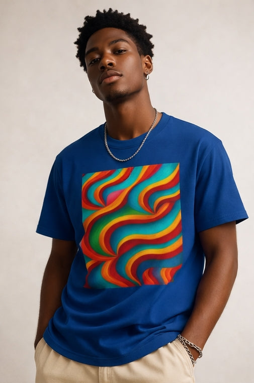 Colorful Swirl T-Shirt | Vibrant Retro Wave Tee