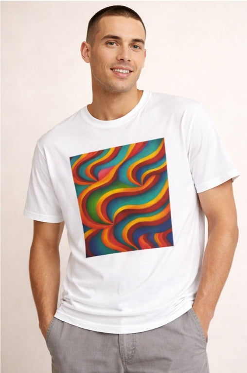 Colorful Swirl T-Shirt | Vibrant Retro Wave Tee