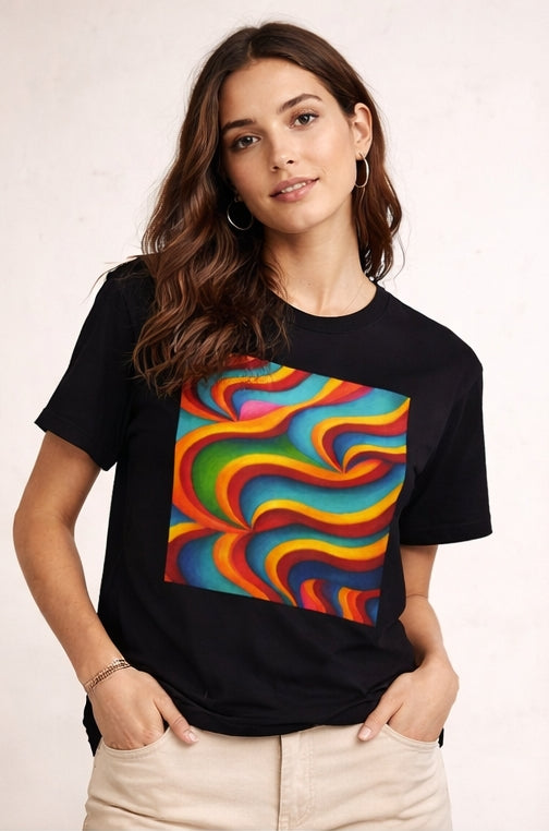 Colorful Swirl T-Shirt | Vibrant Retro Wave Tee