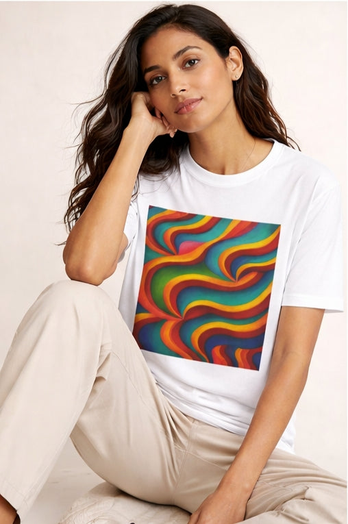 Colorful Swirl T-Shirt | Vibrant Retro Wave Tee