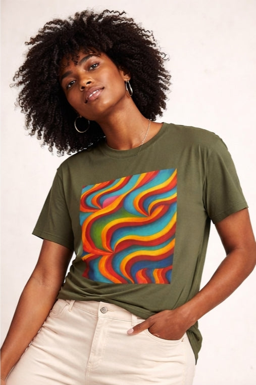 Colorful Swirl T-Shirt | Vibrant Retro Wave Tee