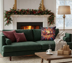 Santa Sleigh Throw Pillow | Christmas Reindeer Cushion