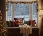 Santa Sleigh Throw Pillow | Christmas Reindeer Cushion