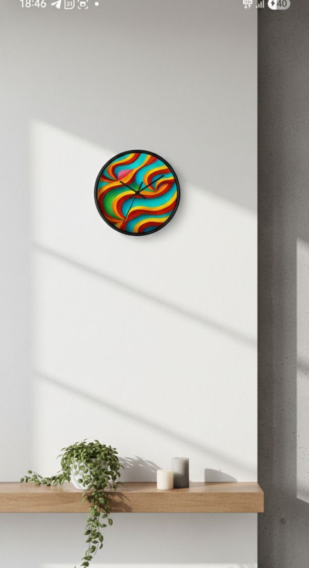 Colorful Wall Clock | Modern Rainbow Clock | Silent Home Decor