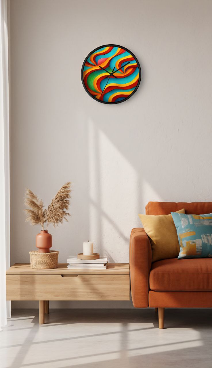 Colorful Wall Clock | Modern Rainbow Clock | Silent Home Decor
