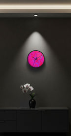 Hot Pink Wall Clock | Modern Silent Clock | Bold Home Decor