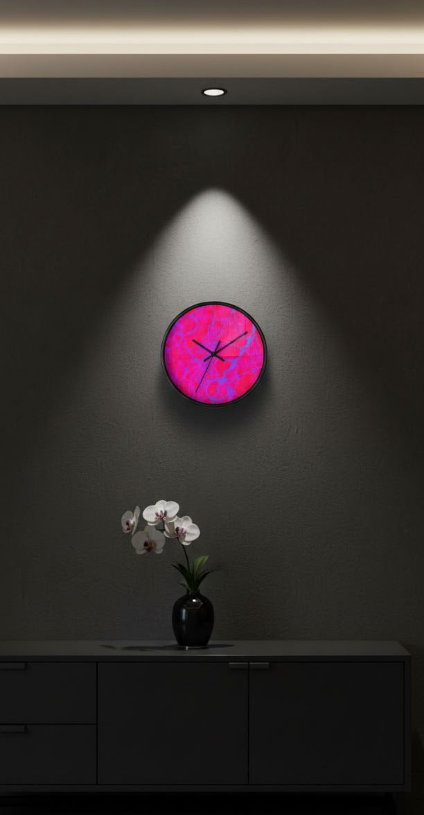 Hot Pink Wall Clock | Modern Silent Clock | Bold Home Decor