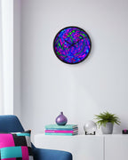 Colorful Wall Clock | Neon Swirl Clock | Modern Silent Home Decor