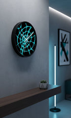 Modern Wall Clock | Black Turquoise Clock | Minimalist Silent Decor