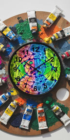 Abstract Wall Clock | Colorful Modern Clock | Artistic Home Decor