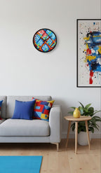 Geometric Wall Clock | Colorful Cube Pattern Clock | Modern Home Decor
