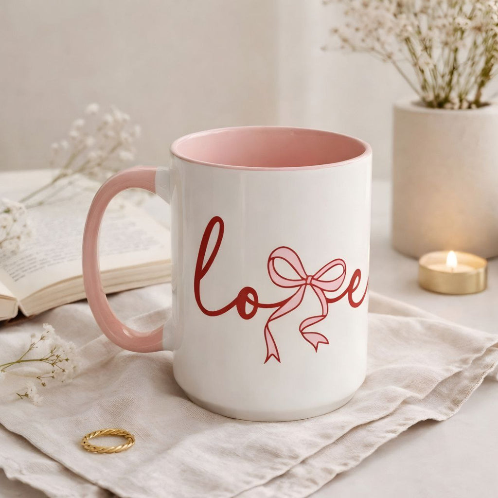 Romantic Bow Mug | Cute Valentine Coffee Cup | Coquette Style Gift
