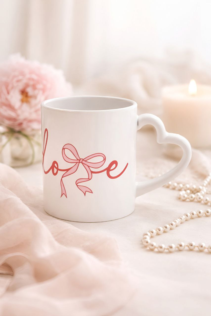 Heart Handle Mug | Romantic Coffee Cup