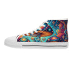 Mushroom Art High Top Sneakers | Colorful Trippy Shoes | Festival Fashion