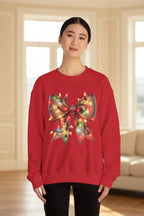 Christmas Bow Sweatshirt | Holiday Lights Crewneck