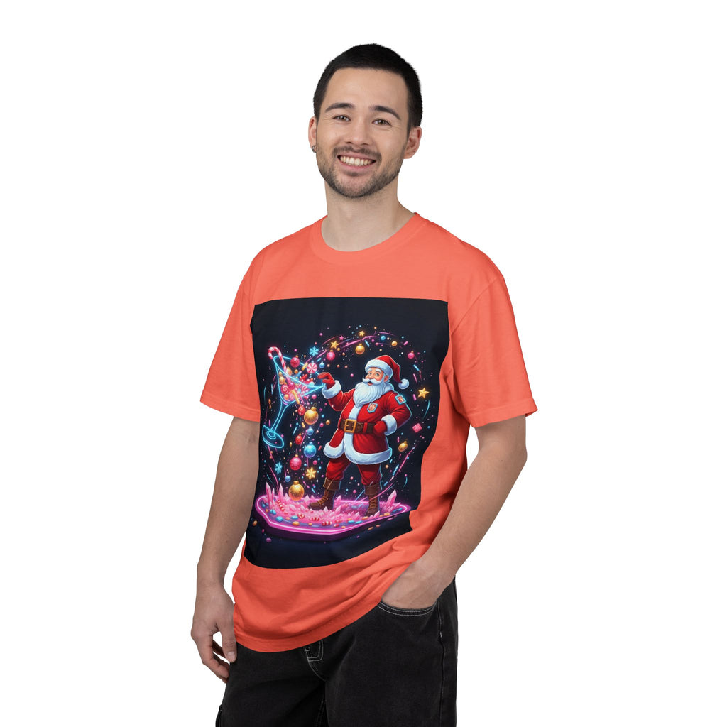 Santa Wizard Illustration T-Shirt | Neon Magical Christmas Tee