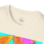 Abstract Floral T-Shirt | Pink Orange Art Graphic Tee