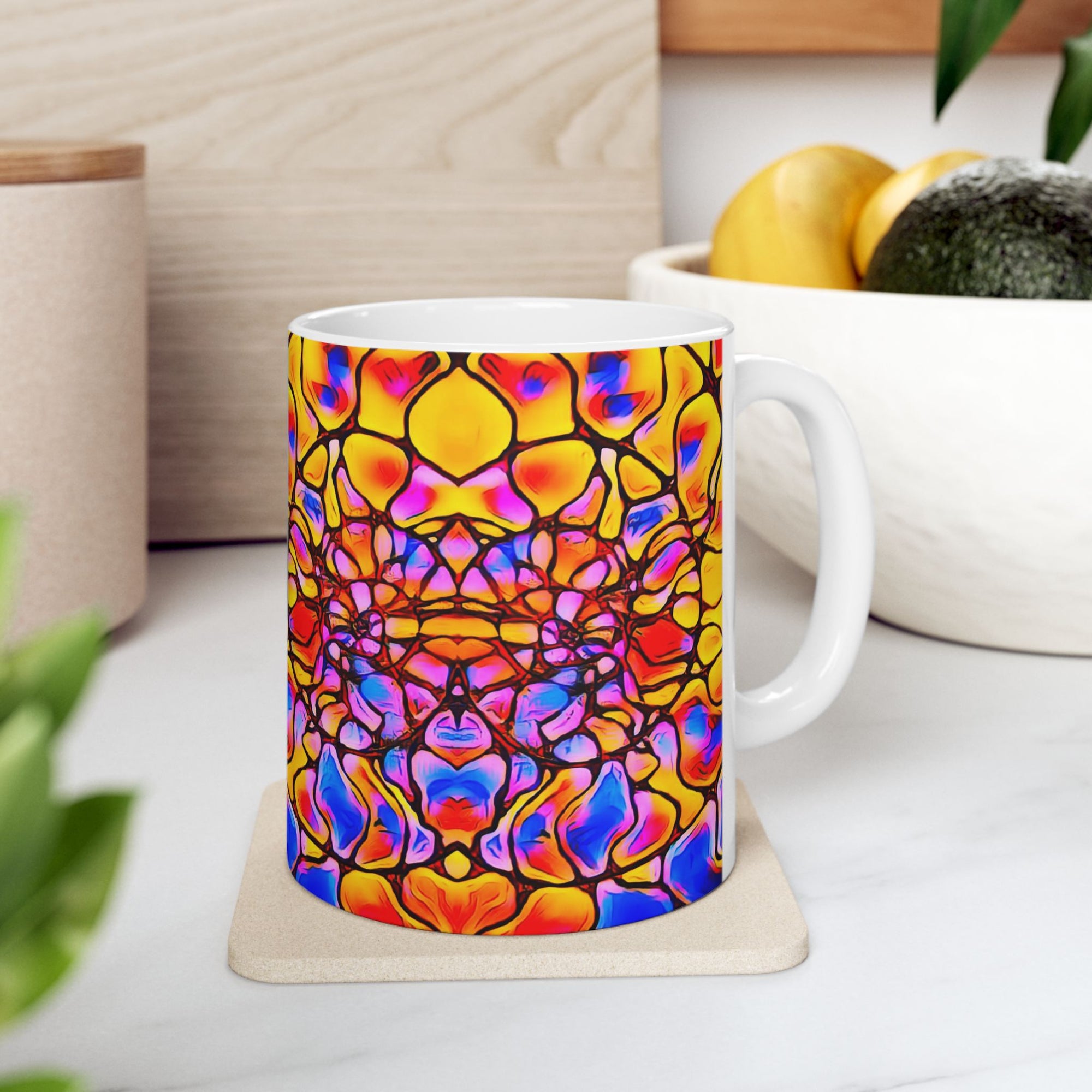 Bold Abstract Mug | Colorful Ceramic Coffee Cup | Modern Kitchen Decor
