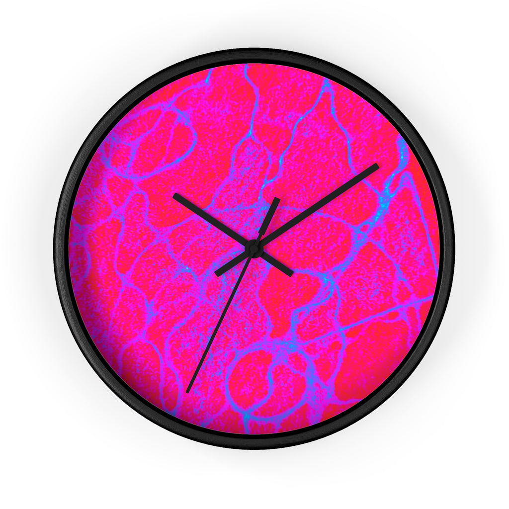 Hot Pink Fuchsia Abstract Wall Clock | Modern Pop Art Home Decor | Silent Unique Gift