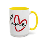 Romantic Love Mug | Heart Script Coffee Cup