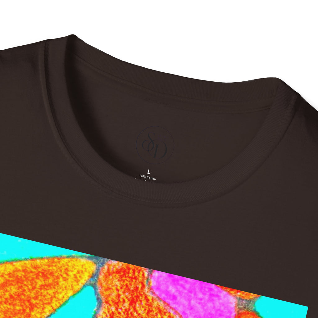 Abstract Floral T-Shirt | Pink Orange Art Graphic Tee