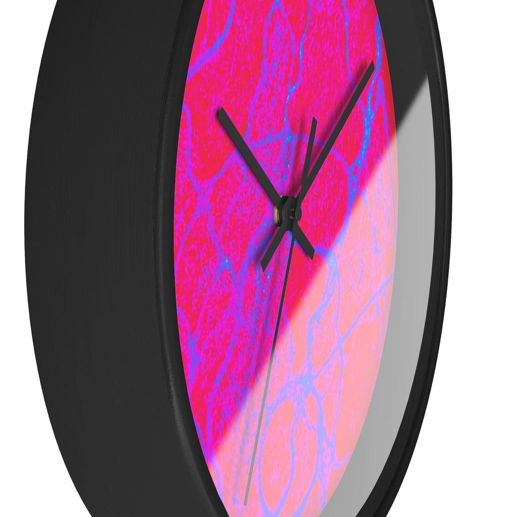 Hot Pink Fuchsia Abstract Wall Clock | Modern Pop Art Home Decor | Silent Unique Gift