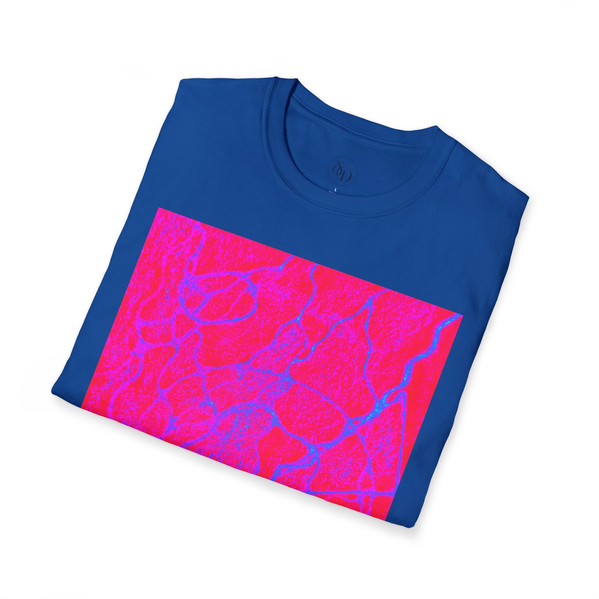 Neon Pink Plasma Abstract Unisex Tee | Vibrant Marble Graphic Shirt