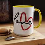 Romantic Love Mug | Heart Script Coffee Cup