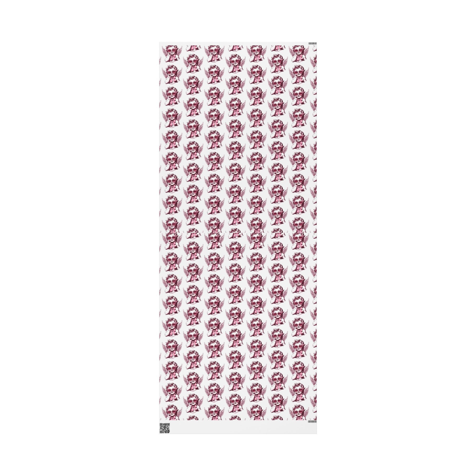 Valentines Day Wrapping Paper with Cherub Angels | Romantic Gift Wrap, Pink Angel Pattern