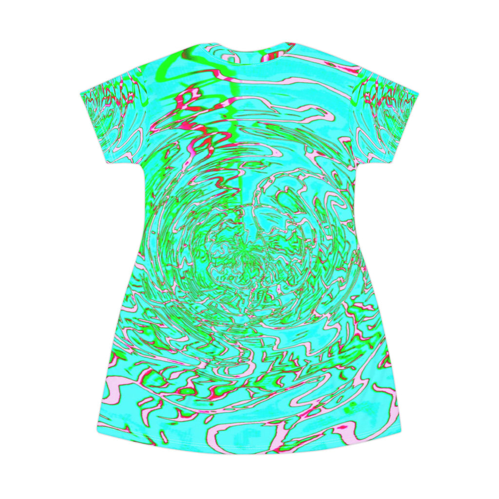 Turquoise Marble T-Shirt Dress | Summer Bodycon Dress | Resort Outfit