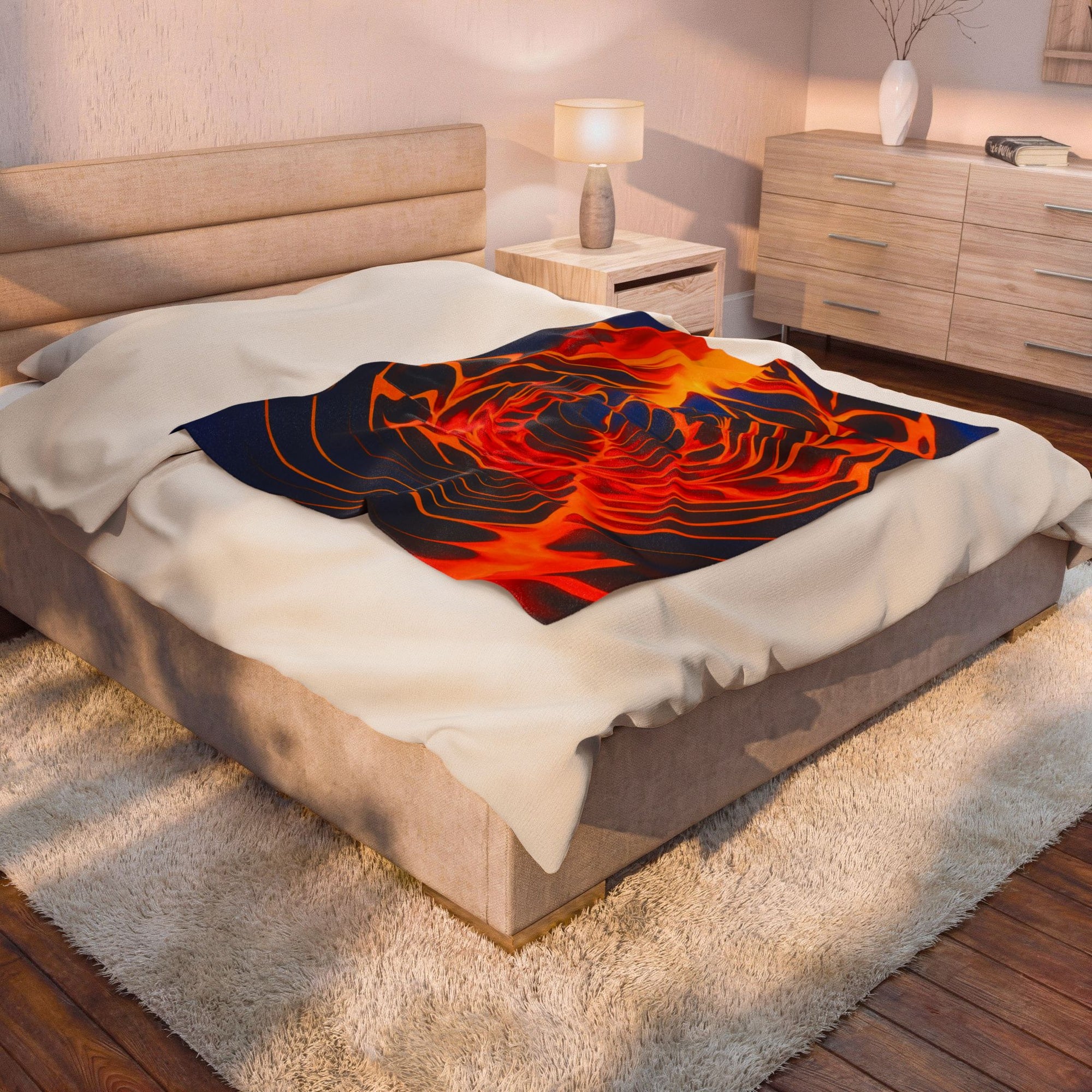 Abstract Spiral Plush Blanket | Cozy Velveteen Throw | Modern Home Decor
